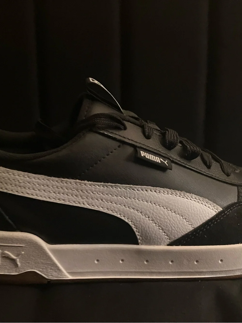 Puma Black and White Low-Top Sneakers Size 10.5